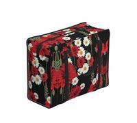 DNBCLEZK Red Flower And White Flower Large Tote Shopping Bag With Artistic Print,Water-Resistant Oxford-Fabric,Heavy Duty Carry Handles (28cm)