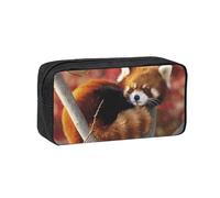 DNBCLEZK Red Panda Simple Large-Capacity Pencil Case with Full Print,600d Oxford-Fabric,Durable Sturdy,Smooth Zipper, Pen Holder for School Office Travel