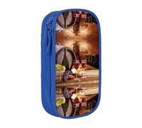 DNBCLEZK Red Wine Cellar Double Layer Large Capacity Pencil Case,Print Polyester Oxford-Cloth Stationery Pouch with Multi Slots, Multi-Compartment Storage Bag