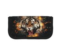 DNBCLEZK Roaring Tiger Large Cute Canvas Pencil Case for Girls Boys,Print Personalised Pencil Case Stationery Storage Bags