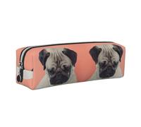 DNBCLEZK Sad Dog Cute Leather Pencil Case,Premium Smooth Zipper Durable Metal Puller,Full-Print Designer Stationery Organizer for School Office