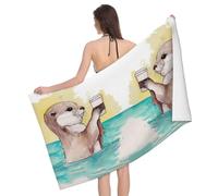 DNBCLEZK Sea Otter Microfiber Absorbent Bath Towel, Super Soft Quick-Dry Beach Towel With Vibrant Print,Lightweight Compact For Travel Swimming Gym Picnic Camping