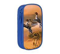 DNBCLEZK Seagulls By The Lake in The Sunset Double Layer Large Capacity Pencil Case,Print Polyester Oxford-Cloth Stationery Pouch with Multi Slots, Multi-Compartment Storage Bag