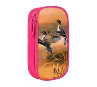 DNBCLEZK Seagulls By The Lake in The Sunset Double Layer Large Capacity Pencil Case,Print Polyester Oxford-Cloth Stationery Pouch with Multi Slots, Multi-Compartment Storage Bag