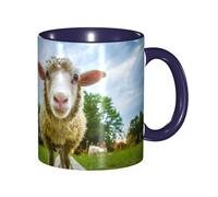 DNBCLEZK Sheep Looking Camera Double Color Full Wrap Design Ceramic Mug,Coffee Cup with Smooth Gloss Finish, Heat-Resistant Safe, Ideal for Home, Office