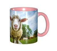DNBCLEZK Sheep Looking Camera Double Color Full Wrap Design Ceramic Mug,Coffee Cup with Smooth Gloss Finish, Heat-Resistant Safe, Ideal for Home, Office