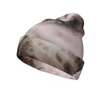 DNBCLEZK Sleeping Cat Full Print Knitted Beanie for Men Women,Polyester Soft Stretchable Lightweight Warm Fashion Hat for Daily Use Or Outdoor Black