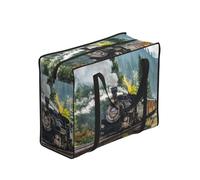 DNBCLEZK Steam Train Large Tote Shopping Bag With Artistic Print,Water-Resistant Oxford-Fabric,Heavy Duty Carry Handles (28cm)