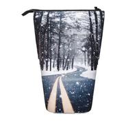 DNBCLEZK Street Expandable Pencil Case,Oxford-Fabric Telescopic Pencil Pouch with Zipper, Portable Multifunctional Stationery Bag