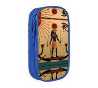 DNBCLEZK Sun Old Egyptian Timeless Grace Double Layer Large Capacity Pencil Case,Print Polyester Oxford-Cloth Stationery Pouch with Multi Slots, Multi-Compartment Storage Bag