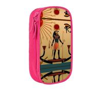 DNBCLEZK Sun Old Egyptian Timeless Grace Double Layer Large Capacity Pencil Case,Print Polyester Oxford-Cloth Stationery Pouch with Multi Slots, Multi-Compartment Storage Bag