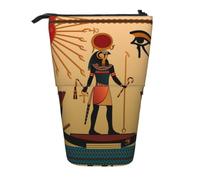 DNBCLEZK Sun Old Egyptian Timeless Grace Expandable Pencil Case,Oxford-Fabric Telescopic Pencil Pouch with Zipper, Portable Multifunctional Stationery Bag