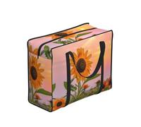 DNBCLEZK Sunflower With Sunset Large Tote Shopping Bag With Artistic Print,Water-Resistant Oxford-Fabric,Heavy Duty Carry Handles (28cm)