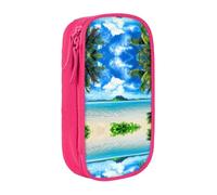 DNBCLEZK The Sea Double Layer Large Capacity Pencil Case,Print Polyester Oxford-Cloth Stationery Pouch with Multi Slots, Multi-Compartment Storage Bag