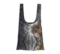 DNBCLEZK The Tree Foldable Reusable Shopping Bags,Print Waterproof Grocery Tote With Carry Pouch,Holds 50+Lbs,Compact Eco-Friendly Shopping-Bag For Travel