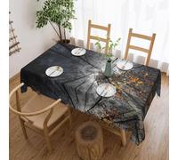 DNBCLEZK The Tree Square Tablecloth 54x72 Inch Waterproof Polyester Table Cloth With Lace Edge,Wrinkle Resistant Washable Fabric For Dining Table