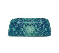 DNBCLEZK Tree Space Icon Customizable Leather Zipper Pencil Case, Full-Print Design School and Office Stationery Holder (Personalized Pattern)