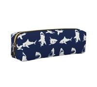DNBCLEZK Various Sea Fish Pattern Cute Leather Pencil Case,Premium Smooth Zipper Durable Metal Puller,Full-Print Designer Stationery Organizer for School Office