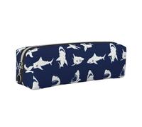 DNBCLEZK Various Sea Fish Pattern Cute Leather Pencil Case,Premium Smooth Zipper Durable Metal Puller,Full-Print Designer Stationery Organizer for School Office