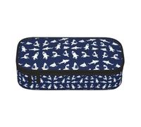 DNBCLEZK Various Sea Fish Pattern Large Capacity Pencil Case with Compartments,Oxford-Fabric Pen Pouch with Multi-Pocket Zipper, Aesthetic Printed Stationery Bag