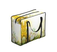 DNBCLEZK White Tulips Flowers Large Tote Shopping Bag With Artistic Print,Water-Resistant Oxford-Fabric,Heavy Duty Carry Handles (28cm)