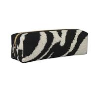 DNBCLEZK Zebra Animal Cute Leather Pencil Case,Premium Smooth Zipper Durable Metal Puller,Full-Print Designer Stationery Organizer for School Office