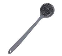 DNC Silicone Back Scrubber for Shower Bath Body Brush with Long Handle (Gray)