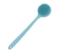 DNC Silicone Back Scrubber for Shower Soft Bath Body Brush with Long Handle (Blue)