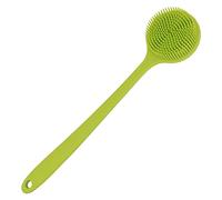 DNC Silicone Back Scrubber for Shower Soft Bath Body Brush with Long Handle (Green)