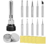 Dncvb 16 Pcs Soldering Iron Tips Set Include 900M-T Soldering Iron Tips, Soldering Tip Cleaner, Sponge for Cleaning Solder Iron Tips, Welding Sleeve, Replacement Solder Tips Kit