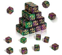 Dncvb 24Pcs D6 Dice Cube, Acrylic Dice Counters Token Dice, 16mm Glitter dice Set, Loyalty Counter dice Compatible with MTG Card Gaming Accessories for Party Table Games KTV Bars