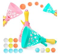 Dncvb Click and Catch Ball Game with 2 Launch Baskets and 10 Balls Pop and Catch Ball Kids Launch Basket Game Outdoor Indoor Activities for Kids, Outdoor Garden