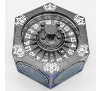 DND 7-in-1 Mechanical Rotating Dice, Metal Integrated DND Dice Set with Gift Box, Suitable for Dungeons & Dragons RPG, MTG, D&D Role-Playing (Pearl Gun - Blue)