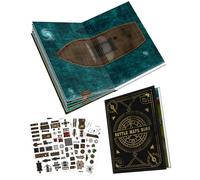 DND Battle Map Book - 32 Reusable Dry/Wet Erase Mats with 100+ Scenery Decals, 1" Grid & Lay-Flat Binding - Portable RPG Terrain Kit for Campaigns, Game Night & Miniature Battles (Style A)