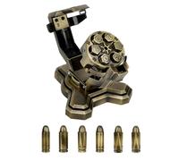 DND Bullet Nest Dice Set with Revolver Cylinder Dice Spinning Wand Rocker Container with Metal Polyhedron Holder for DND, D&D, Sci-fi Table Games, War Crime Theme