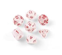 DND Dice in Colour Mix, Polyhedral Dice Set for Dungeons and Dragons, MTG, RPG Role Play, Table Games, D&D Dice D20 D12 D10 D8 D6 D4 (White with Gold Dots)