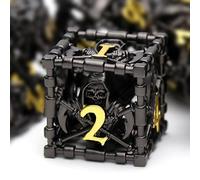 DND Dice, Metal Game Cube Dungeons and Dragons Dice Set HNCCESG Hollow Grim Reaper D&D Dice for MTG RPG Table Game (Death Black)
