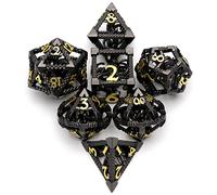 DND Dice, Metal Game Dice Dungeons and Dragons Dice Set HNCCESG Hollow 3D Cthulhu D&D Dice Polyhedral for RPG TableGame (Cthulhu Black)