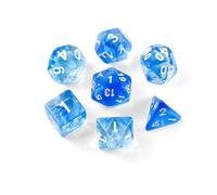 DND Dice, Polyhedral Dice Set, Glitter Dice Set for MTG Dungeons & Dragons RPG MTG DND Place Card Games Dice D&D D20 D12 D10 D8 D6 D4 (Blue/White)