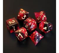 DND Dice Set 7pcs D4 D6 D8 D10 D12 D20 D% Polyhedral Handmade Resin Sharp Edged D&D Dice for Dungeons and Dragons Pathfinder Roll Playing Table Games RPG MTG Games with Gift Box