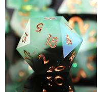 DND Dice Set 7pcs D4 D6 D8 D10 D12 D20 D% Polyhedral Handmade Resin Sharp Edged D&D Dice for Dungeons and Dragons Pathfinder Roll Playing Table Games RPG MTG Games with Gift Box