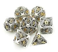DND Dice Set Metal Dice Dungeons and Dragons Dice Gift Polyhedral Dice Set Role Playing Dice D20 Hollow Polyhedral Dice Set for Dungeons and Dragons RPG MTG Table Games