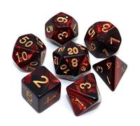 DND Dice Set Red Black RPG Dice for Dungeon and Dragons D&D MTG 7-Die Polyhedral Dice