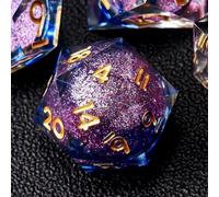 DND Dice Set with Liquid Core for Dungeons and Dragons 7 Pieces Sharp Edge Resin Dice Polyhedral D&D Dice for MTG and Role Playing Games D20 D12 D10 D8 D6 D4