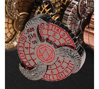 DND Dice Spinner Roulette 7-in-1 D&D Cool Rotating Metal Dice Dungeons and Dragons Starter Set with Gift Box Spinning Games for RPG MTG Table Games (Black and Red)