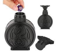 DND Dice Storage Box, Dragon with D20 Design, Resin Storage Case, RPG Accessories, Tabletop Gaming Dice Box, Ideal D&D Gifts for Men Women, Fantasy Players, Black