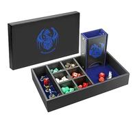 DND Dice Tray & Tower Storage Box, 4 in 1 D&D Dice Holder Case (Dice Rolling Tray, Dice Roller Tower, Dice & Miniature Storage), Great RPG Accessories Gifts for Dungeons and Dragons MTG DM & Player