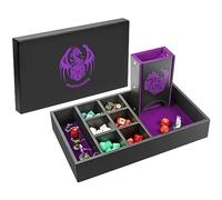 DND Dice Tray & Tower Storage Box, 4 in 1 D&D Dice Holder Case (Dice Rolling Tray, Dice Roller Tower, Dice & Miniature Storage), Great RPG Accessories Gifts for Dungeons and Dragons MTG DM & Player