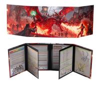 DND DM Screen 3D Relief Effect 8 Wet Erase Pockets w/ 2 Swinging