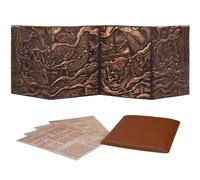 DND DM Screen 5e - D&D Dungeon Master Screen 3D Faux Leather with Customizable Inserts - Dungeons and Dragons GM / Game Master Accessories Gift Man or Woman. Hide Your Dice Rolls, Maps & Books.